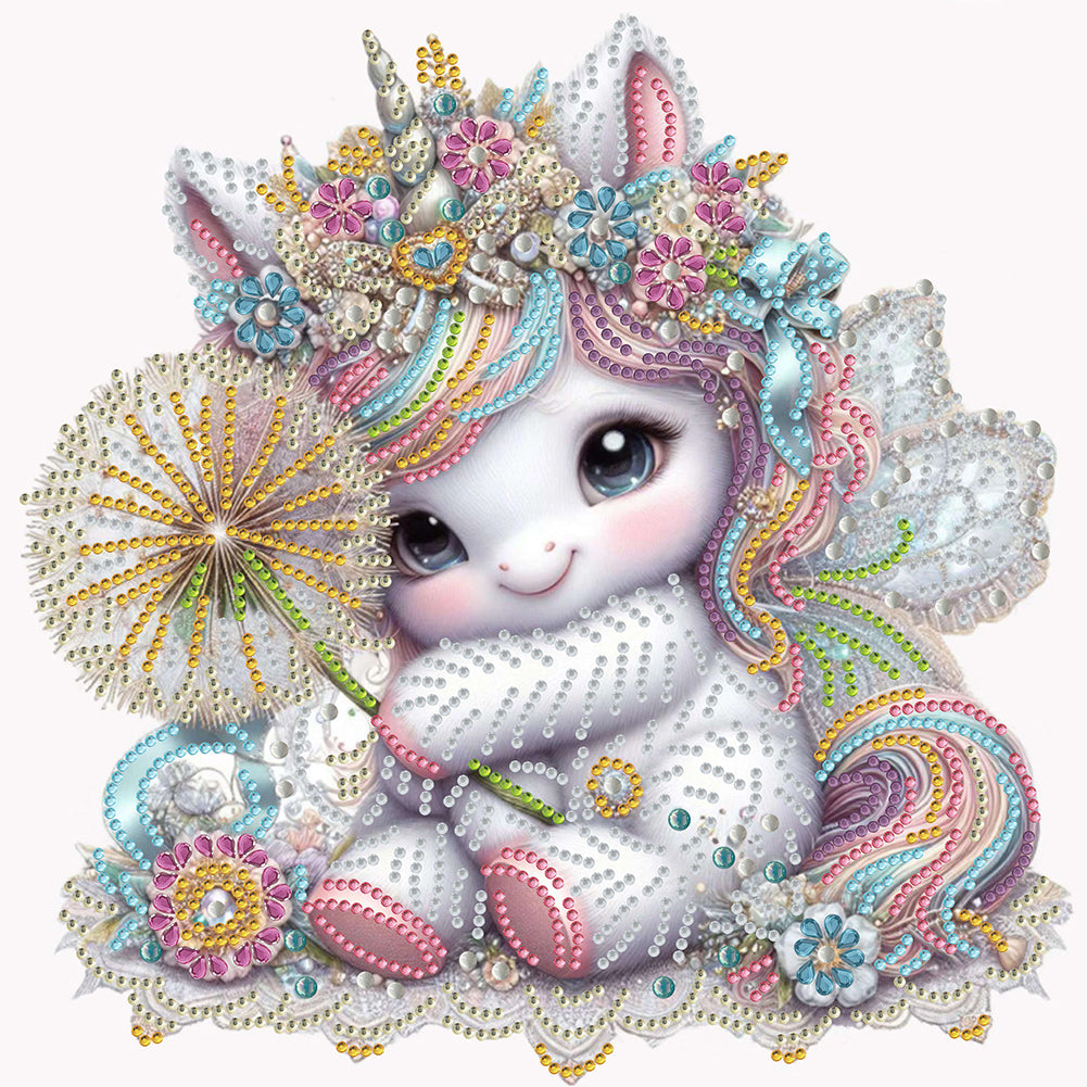 Diamond Painting - Partial Special Shaped - dandelion unicorn (30*30cm)