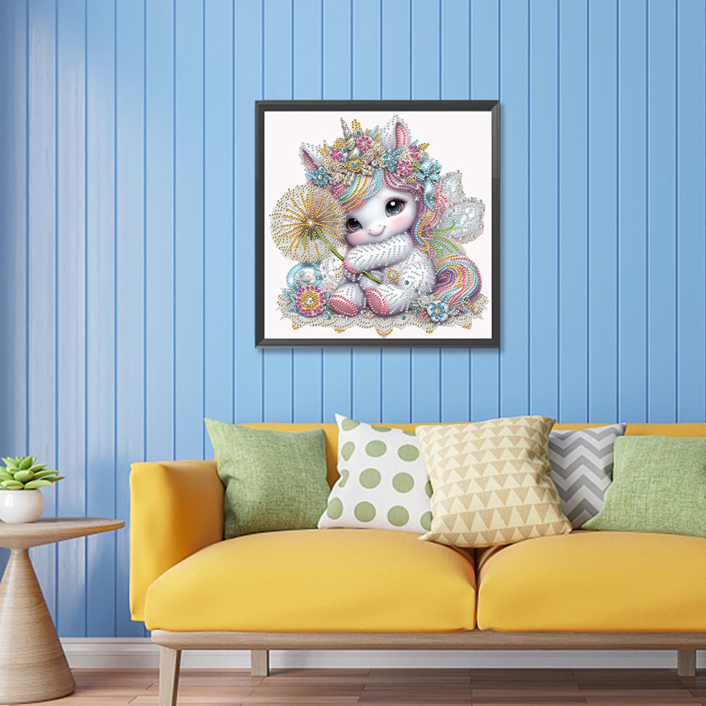 Diamond Painting - Partial Special Shaped - dandelion unicorn (30*30cm)