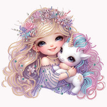 Load image into Gallery viewer, Diamond Painting - Partial Special Shaped - pink girl unicorn (30*30cm)
