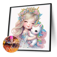 Load image into Gallery viewer, Diamond Painting - Partial Special Shaped - pink girl unicorn (30*30cm)
