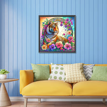 Load image into Gallery viewer, Diamond Painting - Partial Special Shaped - flower tiger (30*30CM)
