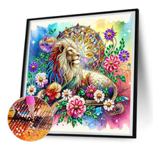 Load image into Gallery viewer, Diamond Painting - Partial Special Shaped - flower lion (30*30CM)
