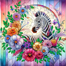 Load image into Gallery viewer, Diamond Painting - Partial Special Shaped - flower zebra (30*30CM)
