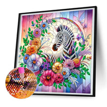 Load image into Gallery viewer, Diamond Painting - Partial Special Shaped - flower zebra (30*30CM)
