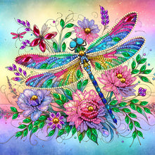 Load image into Gallery viewer, Diamond Painting - Partial Special Shaped - flower dragonfly (30*30CM)
