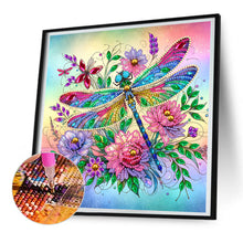 Load image into Gallery viewer, Diamond Painting - Partial Special Shaped - flower dragonfly (30*30CM)
