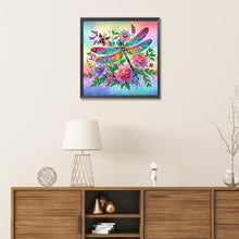 Load image into Gallery viewer, Diamond Painting - Partial Special Shaped - flower dragonfly (30*30CM)
