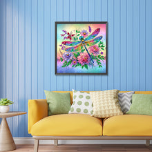 Load image into Gallery viewer, Diamond Painting - Partial Special Shaped - flower dragonfly (30*30CM)
