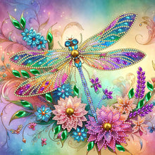 Load image into Gallery viewer, Diamond Painting - Partial Special Shaped - flower dragonfly (30*30CM)
