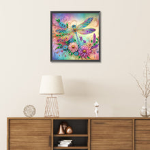 Load image into Gallery viewer, Diamond Painting - Partial Special Shaped - flower dragonfly (30*30CM)
