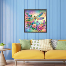 Load image into Gallery viewer, Diamond Painting - Partial Special Shaped - flower dragonfly (30*30CM)
