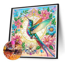 Load image into Gallery viewer, Diamond Painting - Partial Special Shaped - flower hummingbird (30*30CM)
