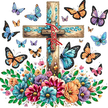 Load image into Gallery viewer, Diamond Painting - Partial Special Shaped - cross butterfly (30*30CM)
