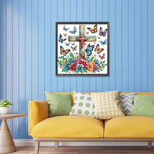 Load image into Gallery viewer, Diamond Painting - Partial Special Shaped - cross butterfly (30*30CM)
