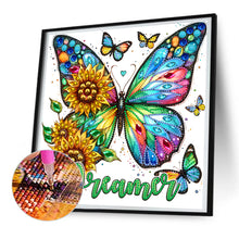 Load image into Gallery viewer, Diamond Painting - Partial Special Shaped - sunflower butterfly (30*30CM)
