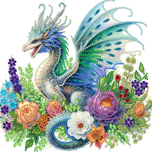 Load image into Gallery viewer, Diamond Painting - Partial Special Shaped - flower dragon (30*30CM)
