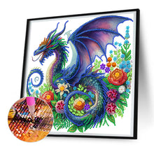 Load image into Gallery viewer, Diamond Painting - Partial Special Shaped - flower dragon (30*30CM)
