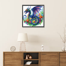 Load image into Gallery viewer, Diamond Painting - Partial Special Shaped - flower dragon (30*30CM)
