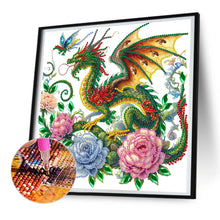 Load image into Gallery viewer, Diamond Painting - Partial Special Shaped - flower dragon (30*30CM)
