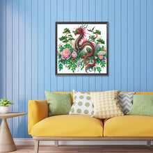 Load image into Gallery viewer, Diamond Painting - Partial Special Shaped - flower dragon (30*30CM)
