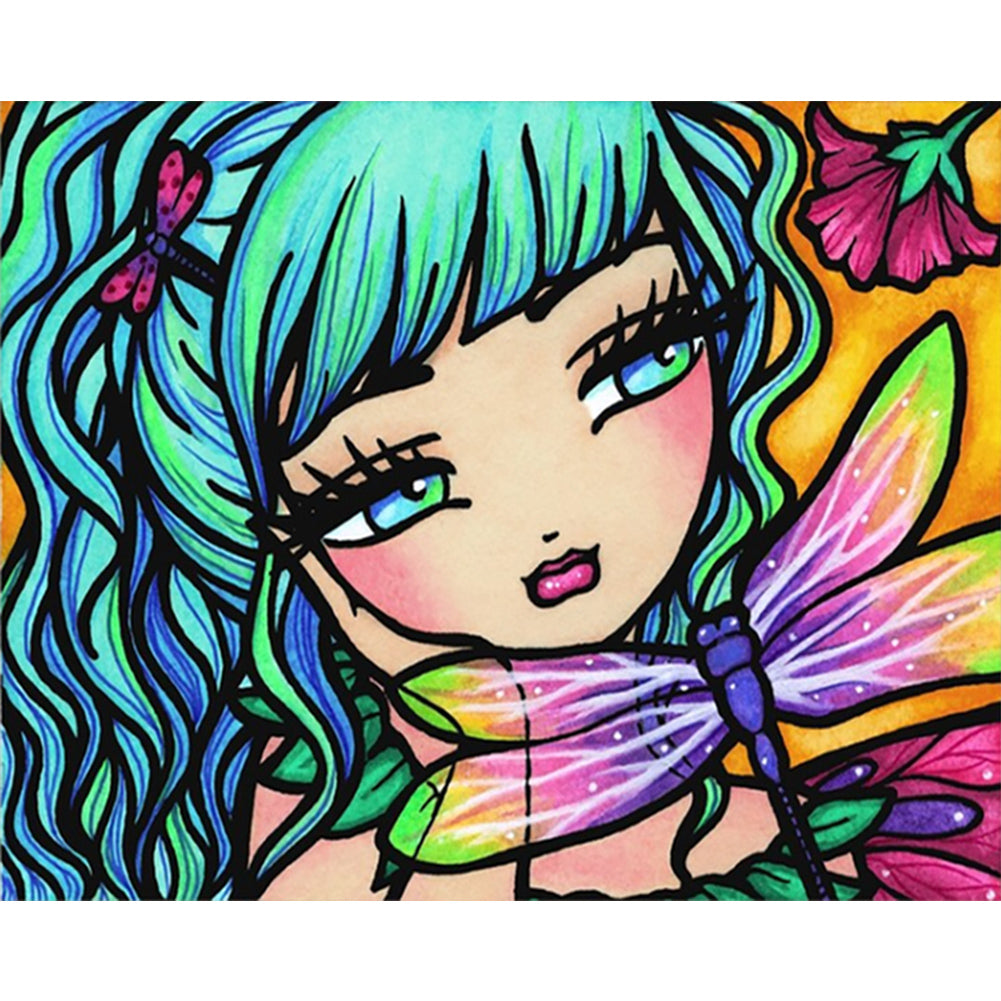 Diamond Painting - Full Round - blue hair girl (50*40CM)