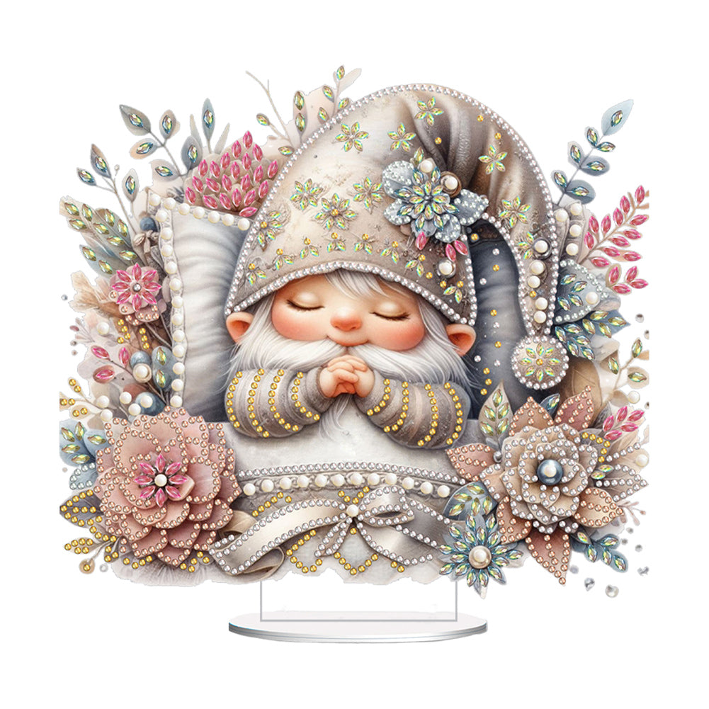Special Shape Single-Side Sleeping Gnome Desktop Diamond Art Kits for Home Decor