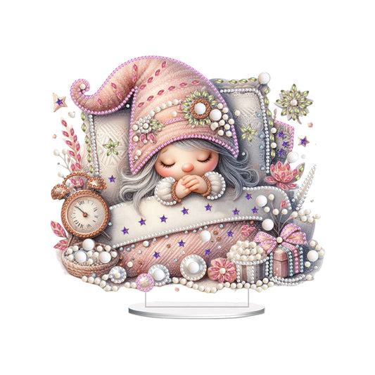 Special Shape Single-Side Sleeping Gnome Desktop Diamond Art Kits for Home Decor