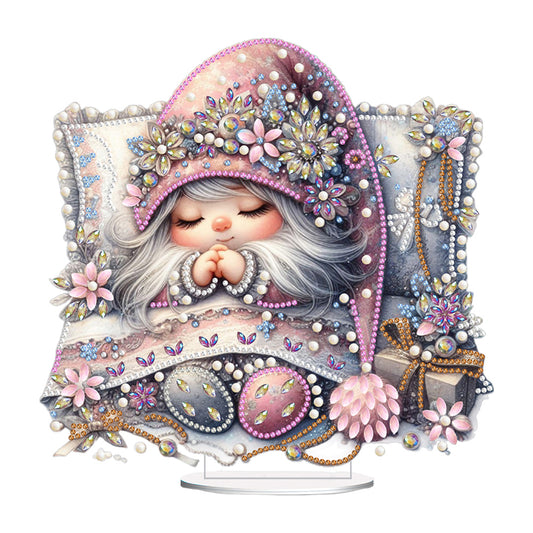 Special Shape Single-Side Sleeping Gnome Desktop Diamond Art Kits for Home Decor