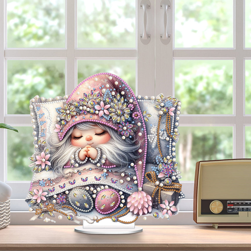 Special Shape Single-Side Sleeping Gnome Desktop Diamond Art Kits for Home Decor