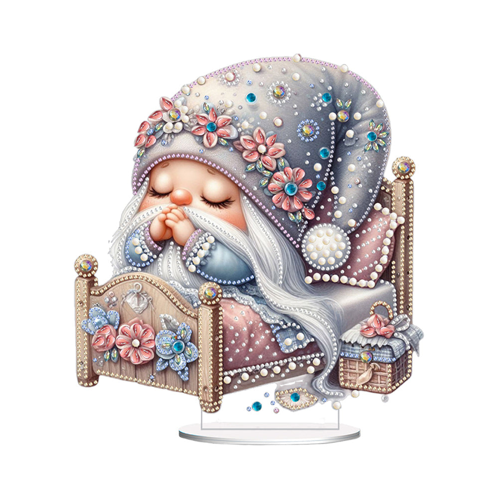Special Shape Single-Side Sleeping Gnome Desktop Diamond Art Kits for Home Decor