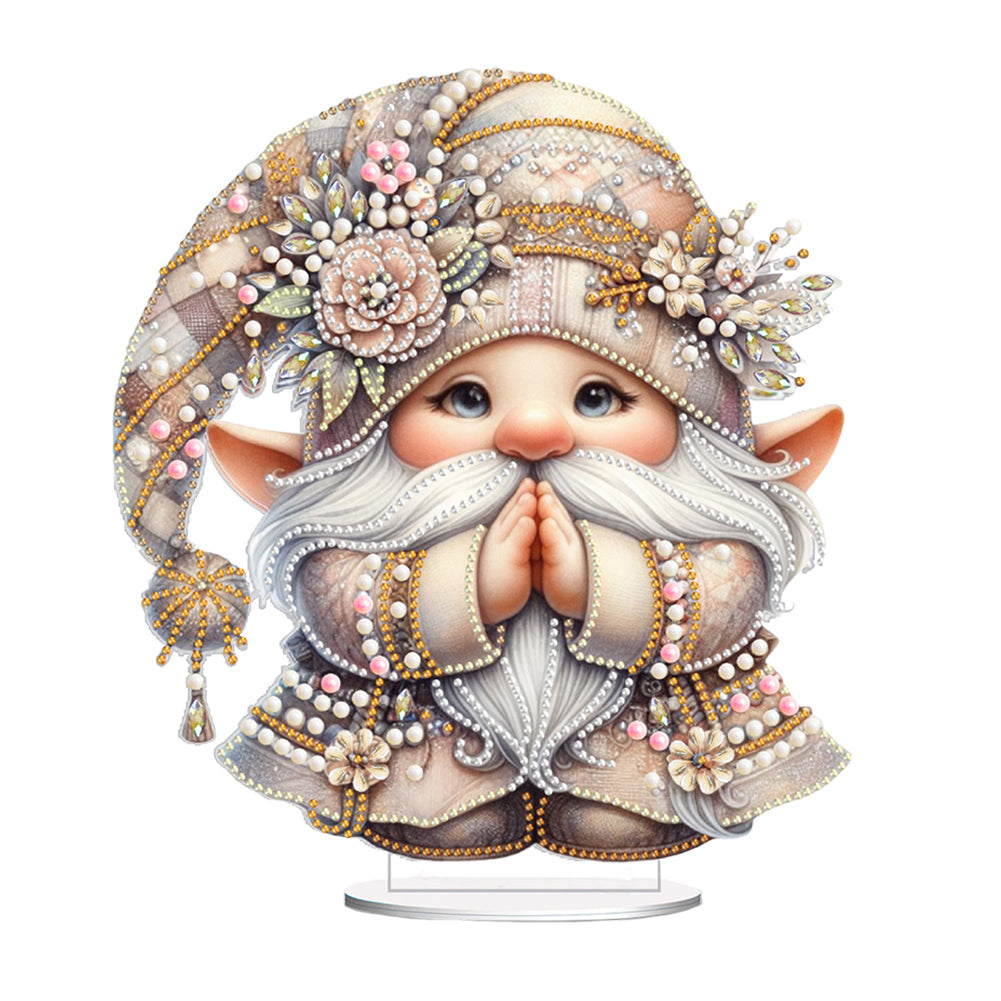Special Shape Single-Side Prayer Gnome Desktop Diamond Art Kits for Home Decor