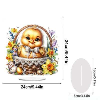 Easter Special Shape Desktop Diamond Art Kit for Adults Beginner (Basket Chick)