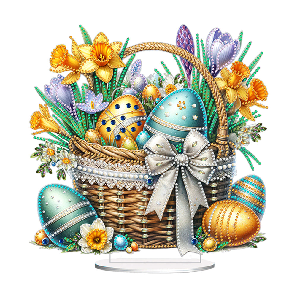 Easter Special Shape Desktop Diamond Art Kit for Adults Beginner (Basket Egg 6)