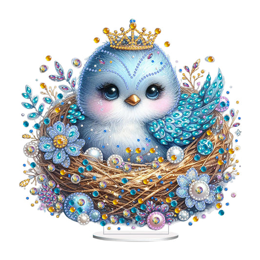 Single-Side Special Shape Desktop Diamond Art Kits for Home Decor (Bird Flower)