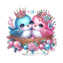 Load image into Gallery viewer, Single-Side Special Shape Desktop Diamond Art Kits for Home Decor (Bird Couple)
