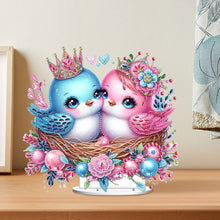 Load image into Gallery viewer, Single-Side Special Shape Desktop Diamond Art Kits for Home Decor (Bird Couple)
