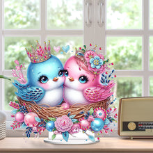 Load image into Gallery viewer, Single-Side Special Shape Desktop Diamond Art Kits for Home Decor (Bird Couple)
