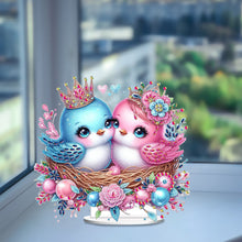 Load image into Gallery viewer, Single-Side Special Shape Desktop Diamond Art Kits for Home Decor (Bird Couple)

