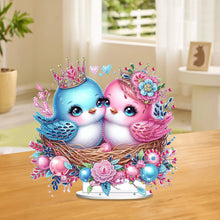 Load image into Gallery viewer, Single-Side Special Shape Desktop Diamond Art Kits for Home Decor (Bird Couple)
