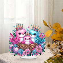 Load image into Gallery viewer, Single-Side Special Shape Desktop Diamond Art Kits for Home Decor (Bird Family)
