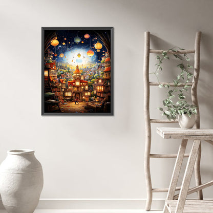AB Diamond Painting - Full Round - cartoon town (40*50CM)