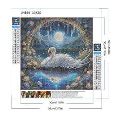 Load image into Gallery viewer, Diamond Painting - Full Round - Swan under the moon (30*30CM)
