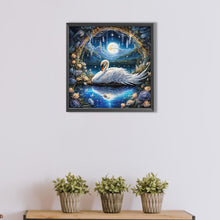 Load image into Gallery viewer, Diamond Painting - Full Round - Swan under the moon (30*30CM)
