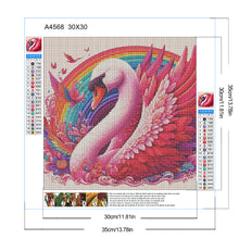 Load image into Gallery viewer, Diamond Painting - Full Round - Rainbow and pink swan (30*30CM)
