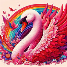 Load image into Gallery viewer, Diamond Painting - Full Round - Rainbow and pink swan (30*30CM)
