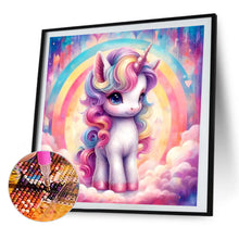 Load image into Gallery viewer, Diamond Painting - Full Round - Rainbow unicorn in the clouds (30*30CM)
