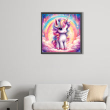 Load image into Gallery viewer, Diamond Painting - Full Round - Rainbow unicorn in the clouds (30*30CM)
