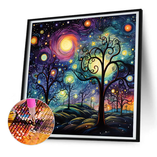 Diamond Painting - Full Round - abstract night scene (30*30CM)