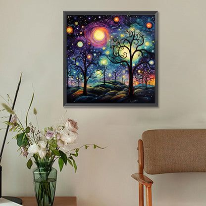Diamond Painting - Full Round - abstract night scene (30*30CM)