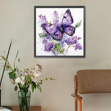 Load image into Gallery viewer, Diamond Painting - Full Round - lavender butterfly (30*30CM)
